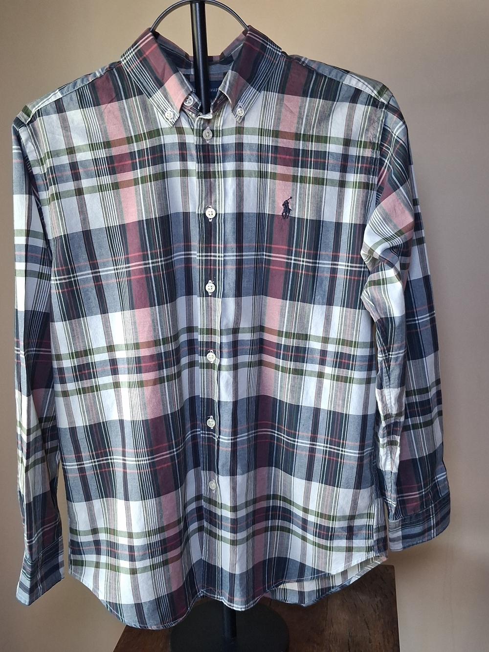 Ralph Lauren Boy's Plaid L/S Button Up Top; Size L (16-18)